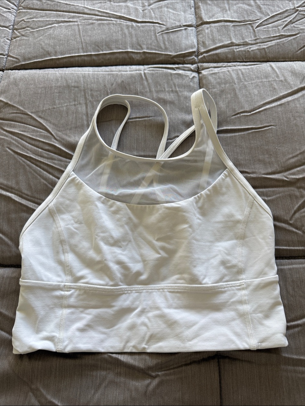 lululemon athletica White Mesh-Panel Sports Bralette